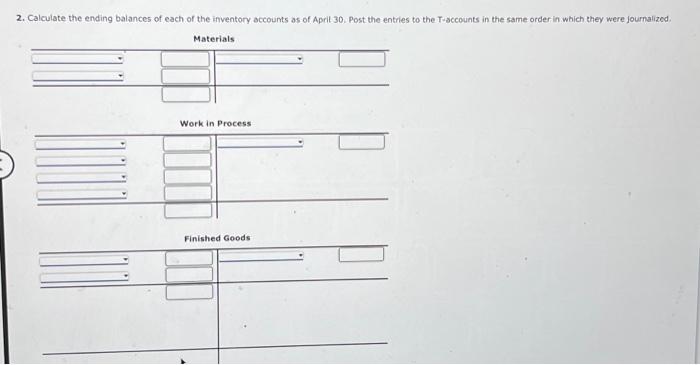 made up of three jobs with the following costs: During Aprit, Sangvikar