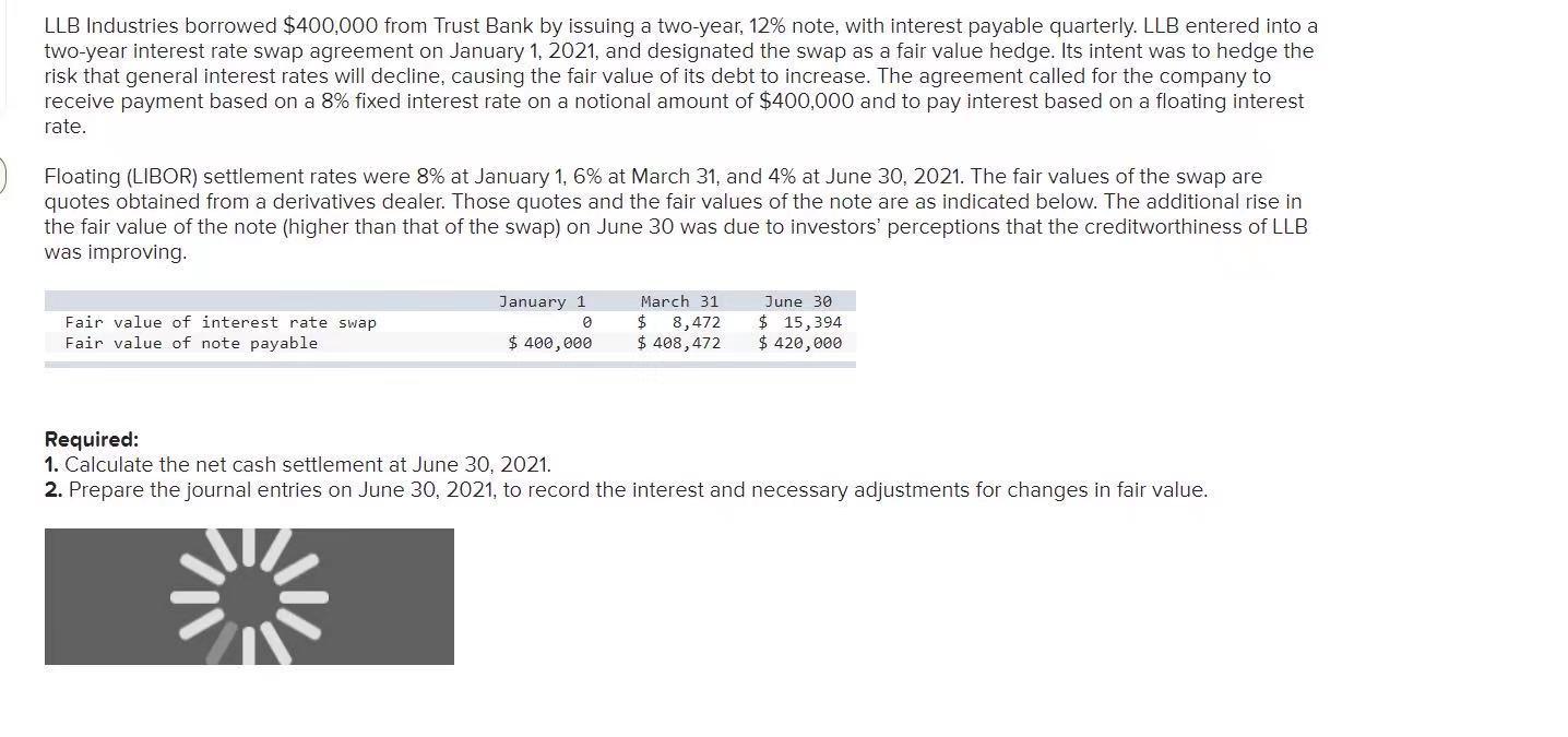 pls help me solve this problem with detail explaination LLB Industries borrowed