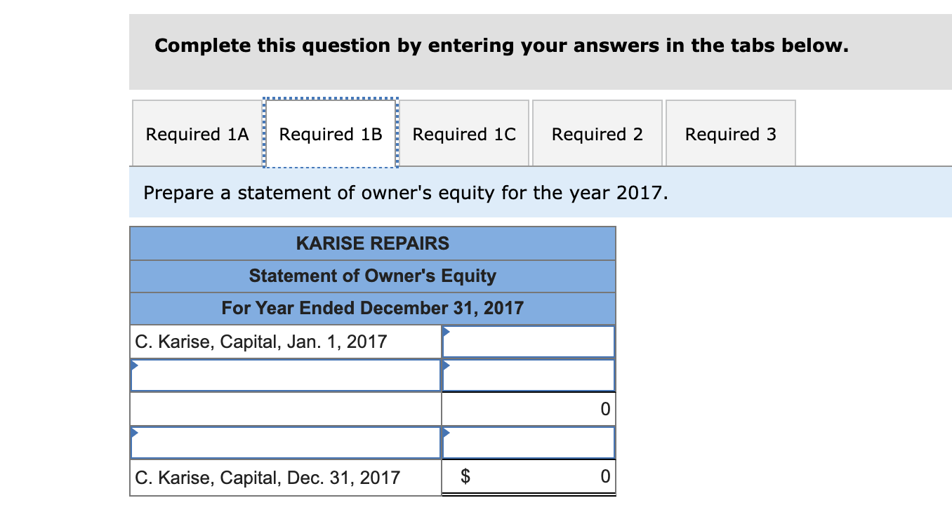 December 31, 2017, follows. KARISE REPAIRS Adjusted Trial Balance December 31, 2017
