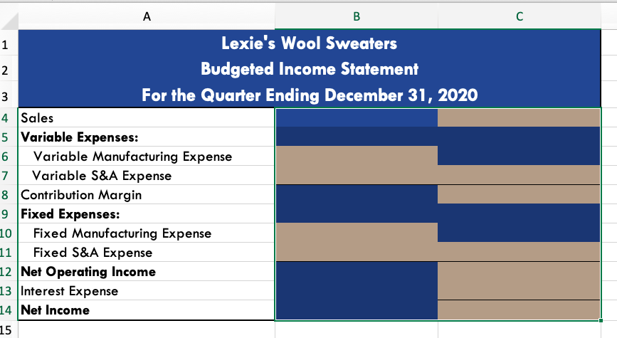 process during their busiest time of year. Lexie's uses variable costing. Each