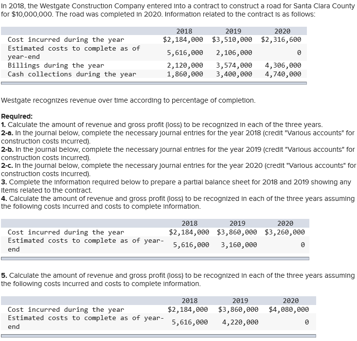 *Same for Req 2A-2C (2018-2020) 1:: Record construction costs. 2: Record