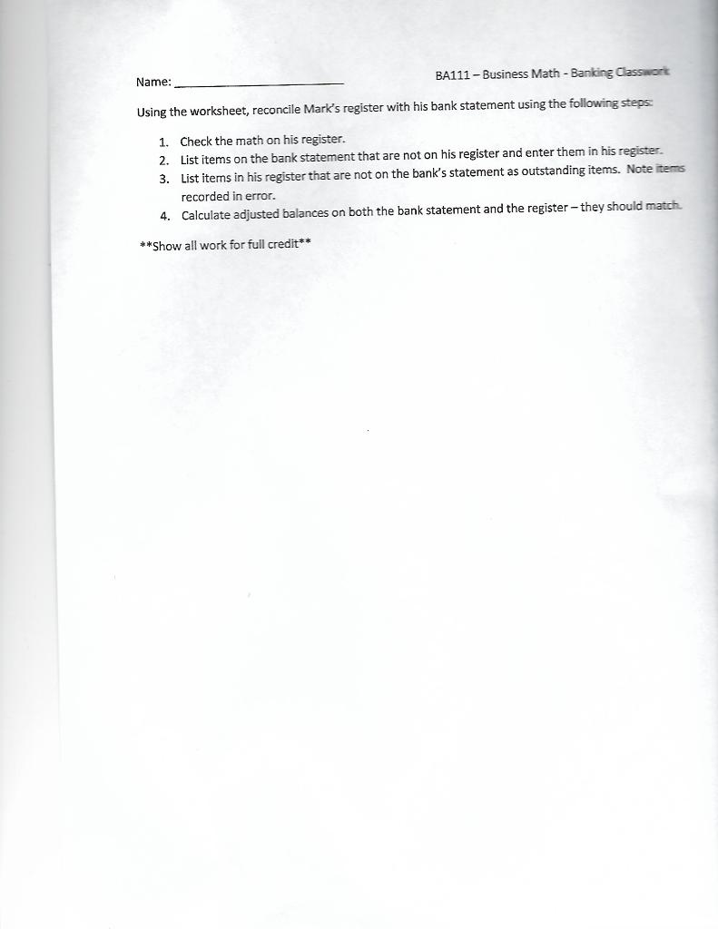 first year in college, Mark Sutherland opened a checking account at the