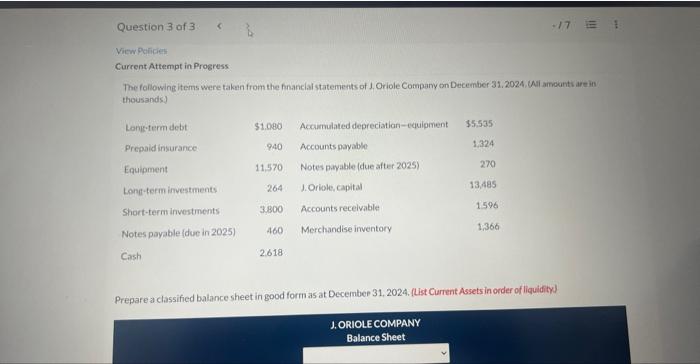  Current A ttempt in Progress. The following items were taken from