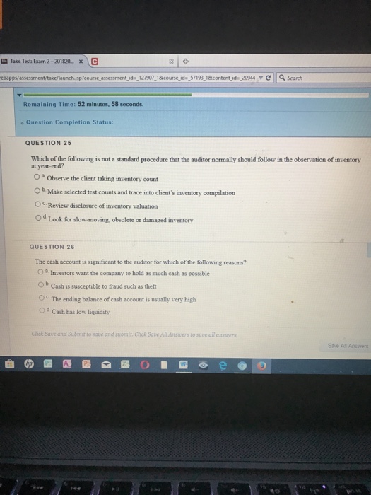  Please help me solve BOTH questions Take Test: Exan 2-201820 x