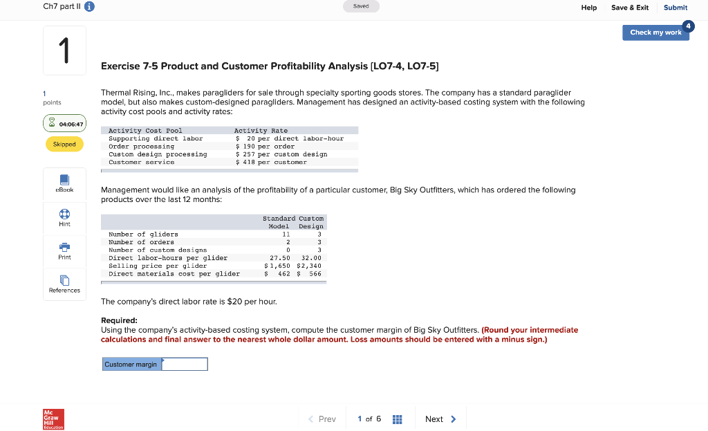  Ch7 part II 6 Saved Help Save & Exit Submit 4