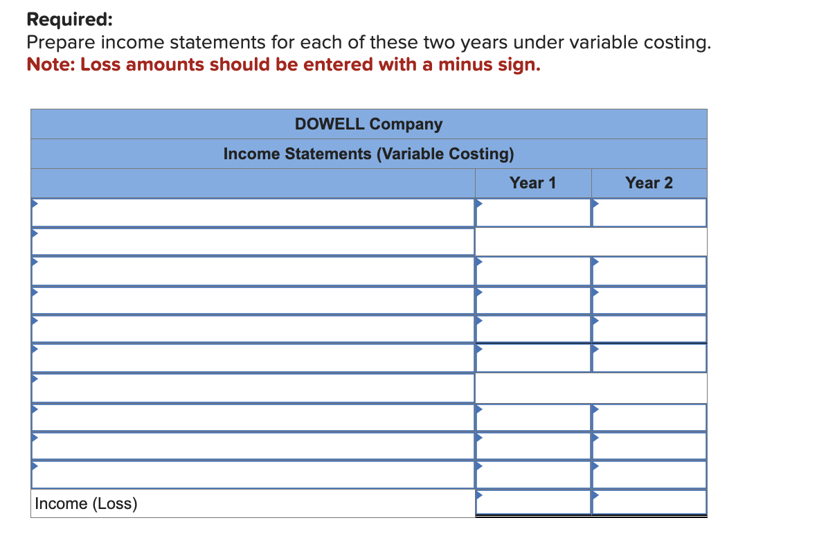 years follow. b. Variable costs per unit and fixed costs per year
