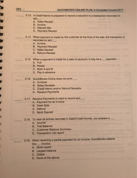 FOLLOWING QUESTIONS IN THE SPACE PROVIDED BEFORE THE QUESTION NUMBER. (Note: the