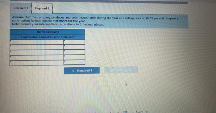 of the company's total costs and costs pe unit over the relevant