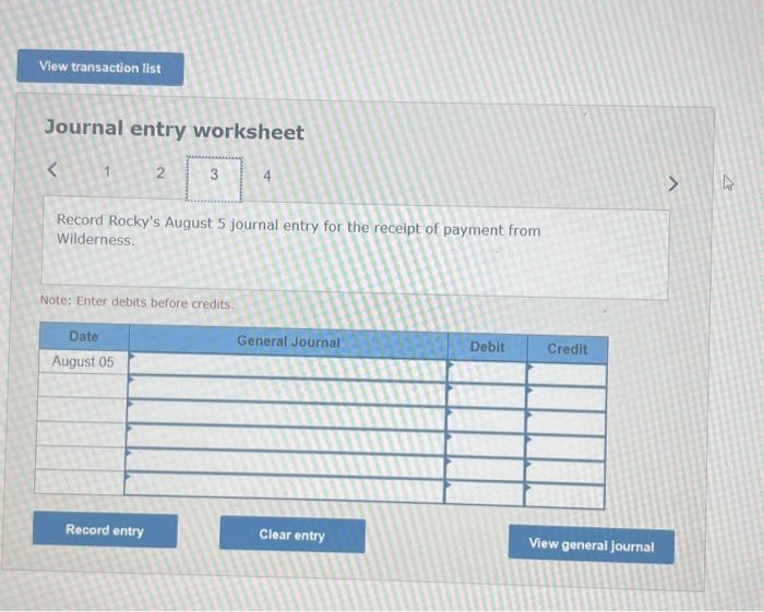July 1 - July 15. 2. Prepare Rocky's July 31 journal entry