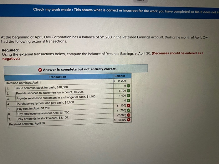  Check my work mode : This shows what is correct or