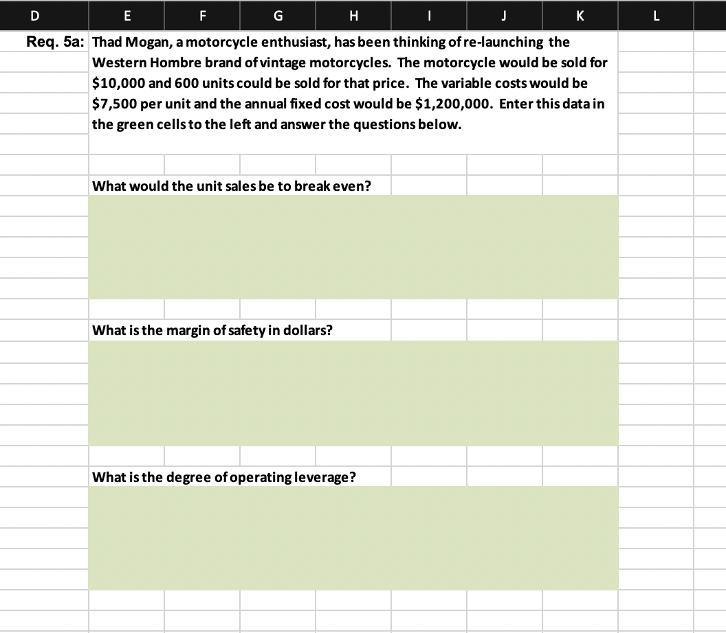 Review Problem: CVP Relationships 11 12 Compute the CM ratio and variable