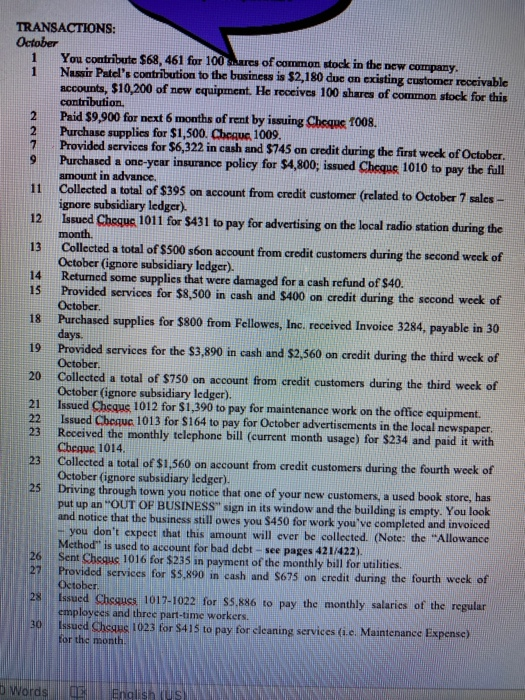 thank you REQUIRED: 1. Analyze each transaction below and record it in