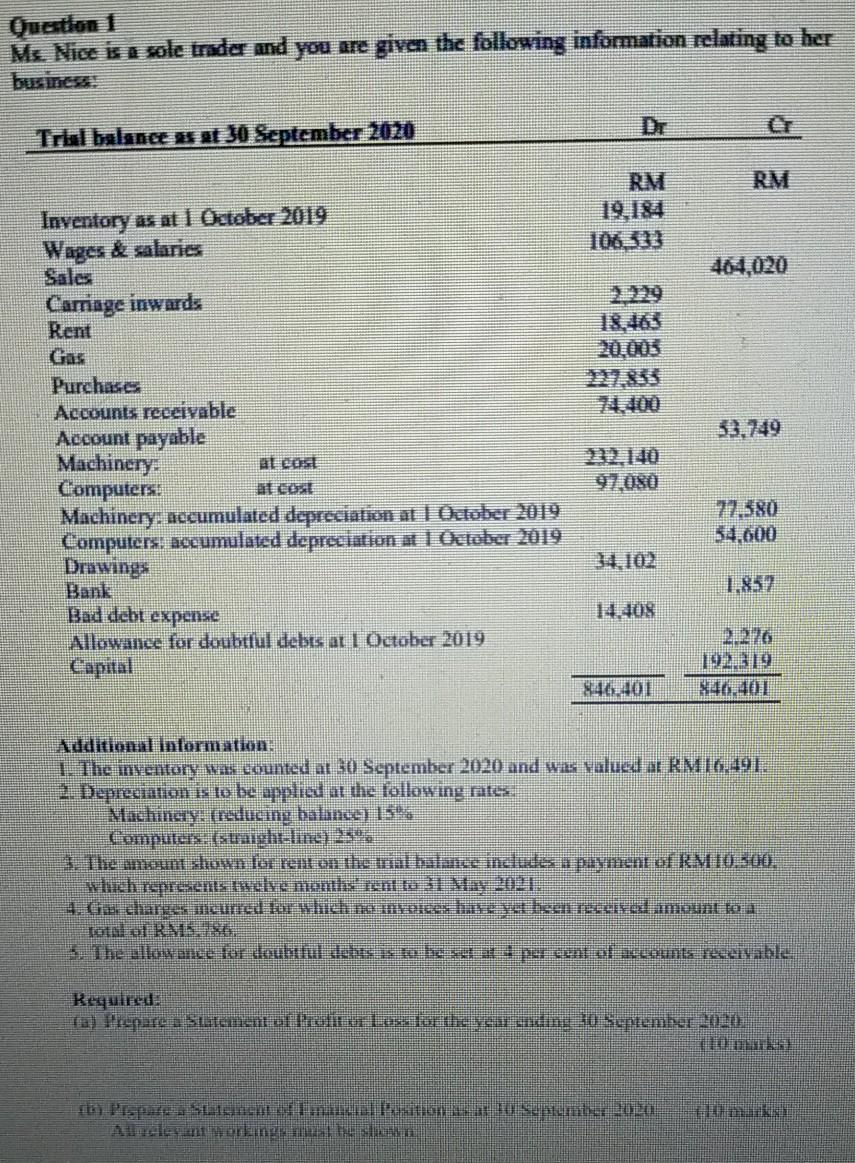 Do question 1 c) & question 2 a) only Quetion 1 Ms.