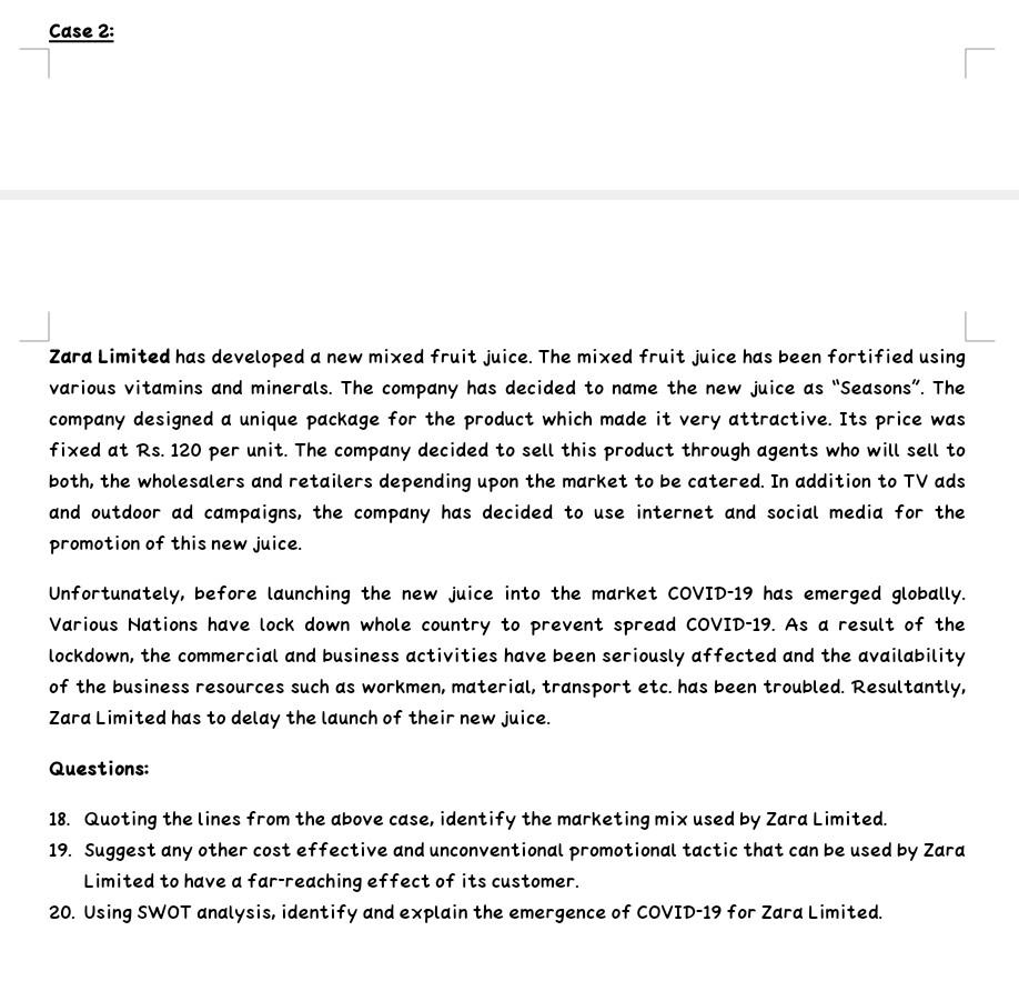 questions. (2.5 x 6) Case 1: Nazia Ali is the founder of