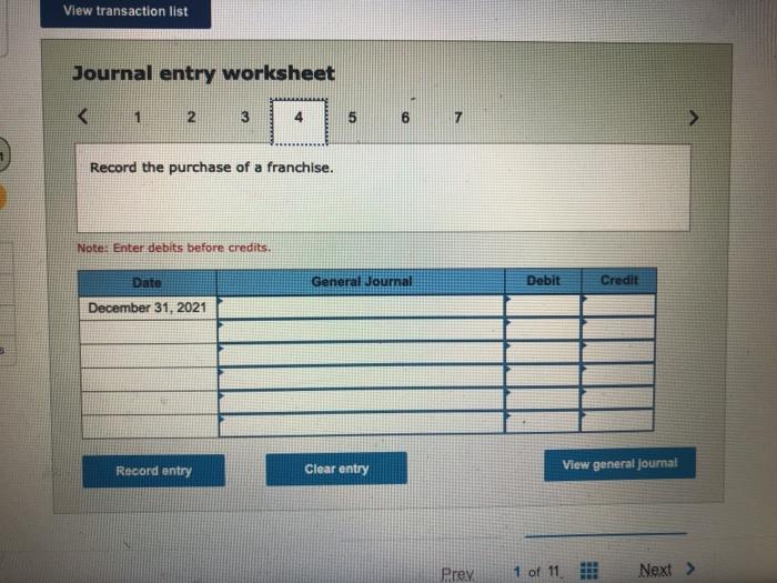 Clear entry View general Journal Prev 1 of 11 Next > View