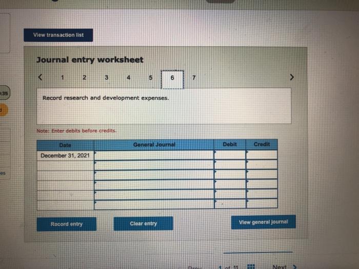 2 3 4 5 6 7 > Record the purchase of a