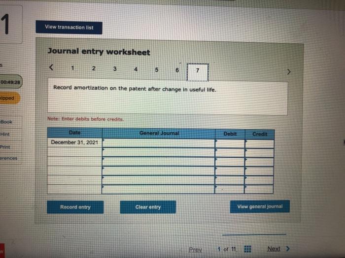 patent. Note: Enter debits before credits. General Journal Debit Credit Date January