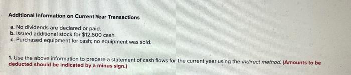 be deducted should be indicated with a minus sign.) MONTGOMERY INCORPORATED Comparative