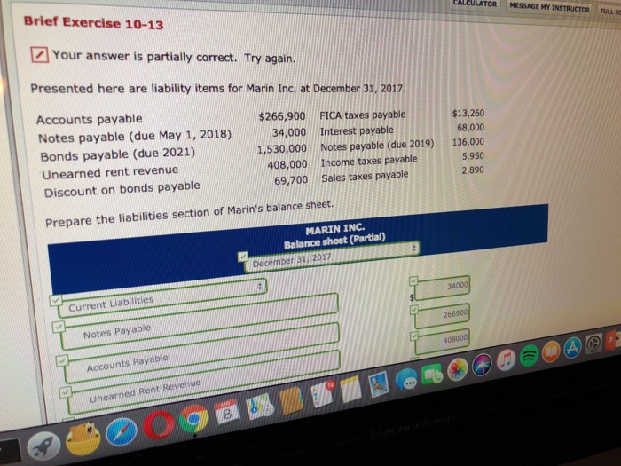  Brief Exercise 10-13 CALCULATOR MESSAGE MY INSTRUCTOR FULL so Your answer