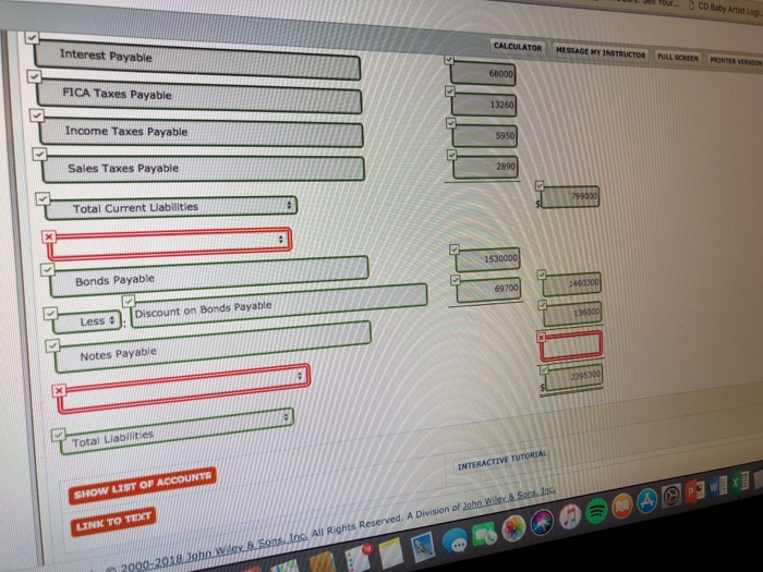 is partially correct. Try again Presented here are liability items for Marin