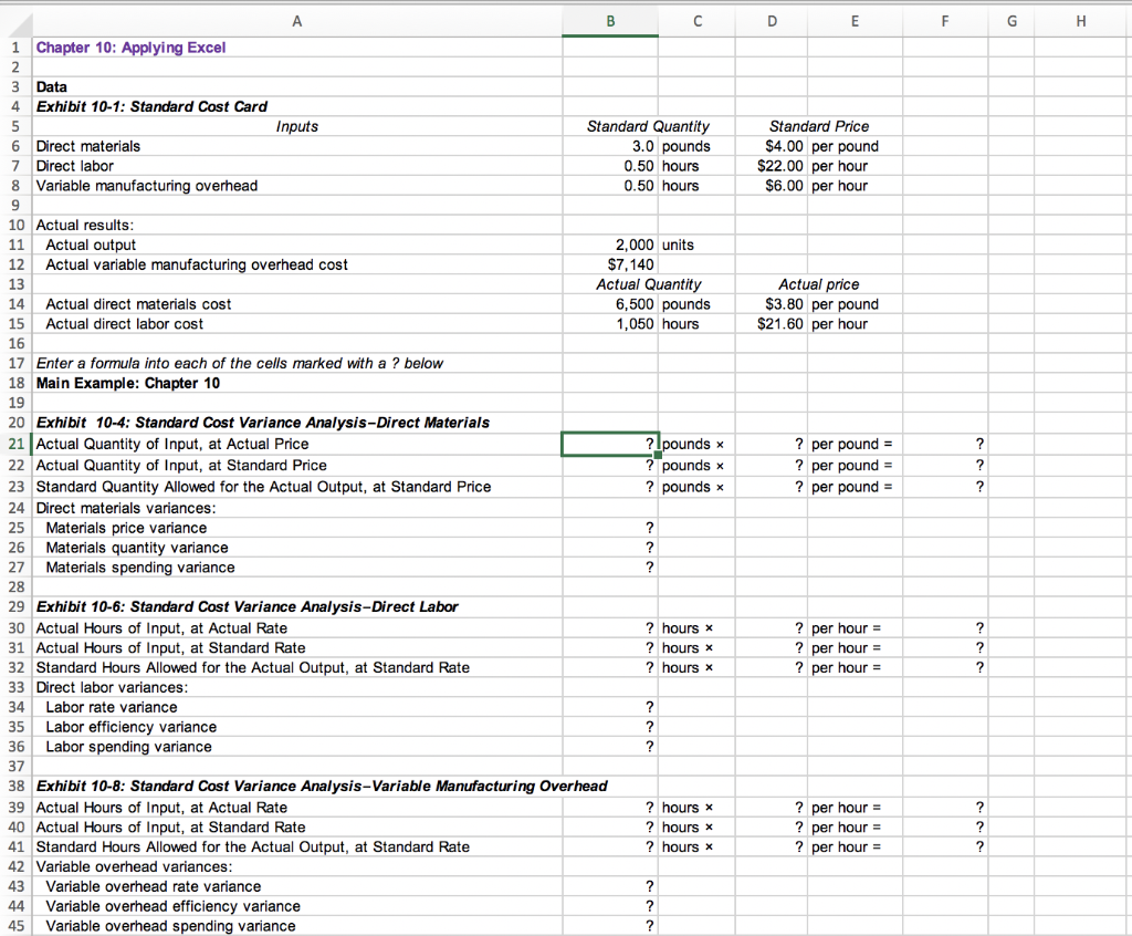 1 of 2) Download the Applying Excel form and enter formulas in