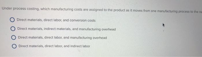 the following is not a characteristic of process costing? O Products are