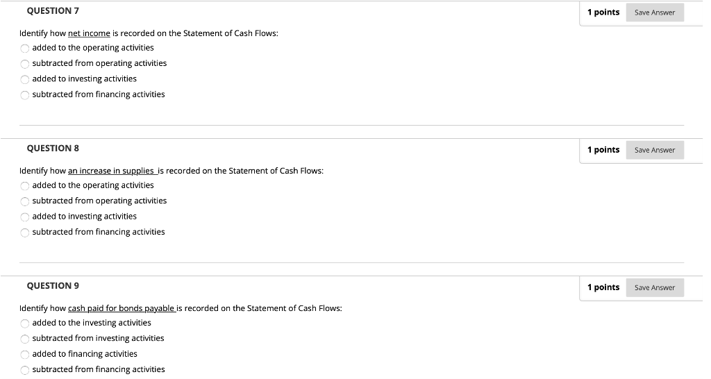 operating activities subtracted from operating activities added to investing activities subtracted from