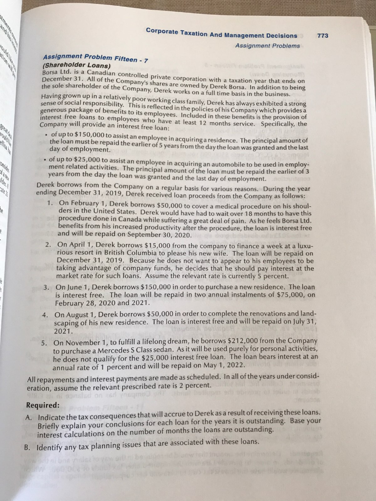  Corporate Taxation And Management Decisions 773 Assignment Problems W Assignment Problem