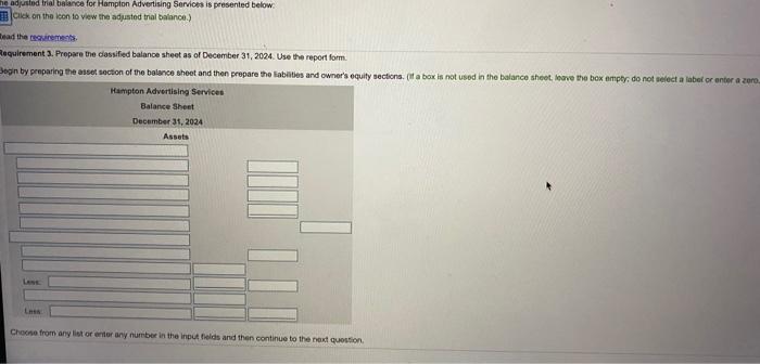 ending December 31, 2024. (Use a minus signor parents to show Hampton