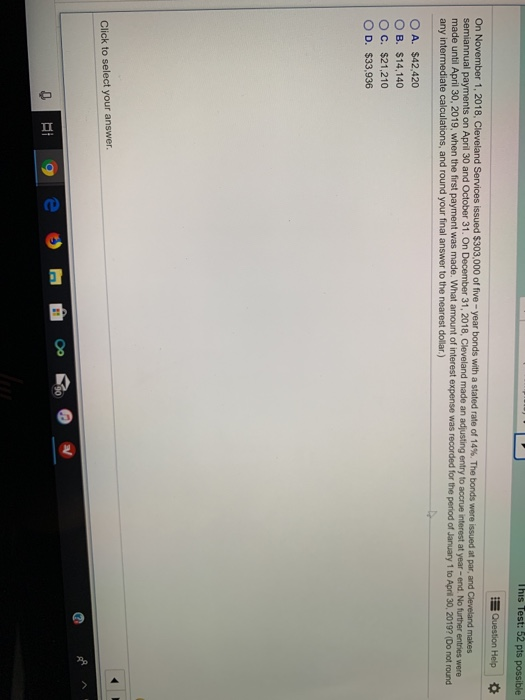  This Test: 52 pts possible EQuestion Help On November 1, 2018,
