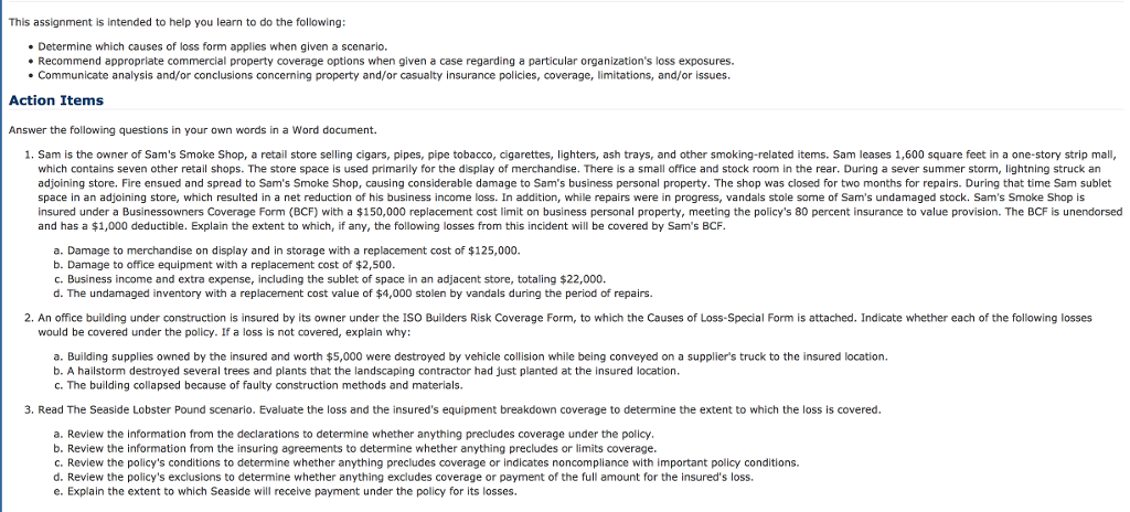  This assignment is intended to help you learn to do the