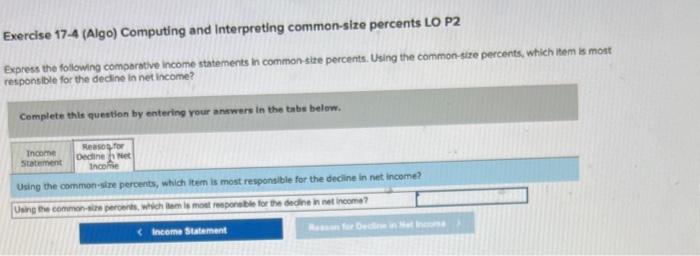 the following comparative income statements in commons size percents. Using the common-size