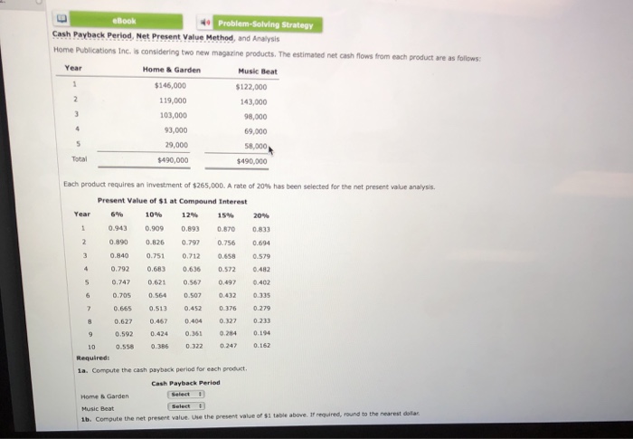  eBook Cash Payback Period, Net Present Value Method, and Analysis Publications
