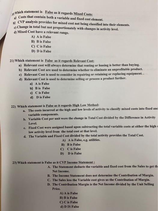 cossts respond to changes in the leverl of business activity The Process