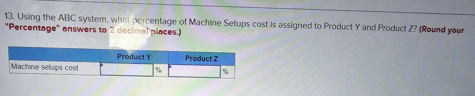 the ABC system, what perdentage of the Product Design cost is assigned