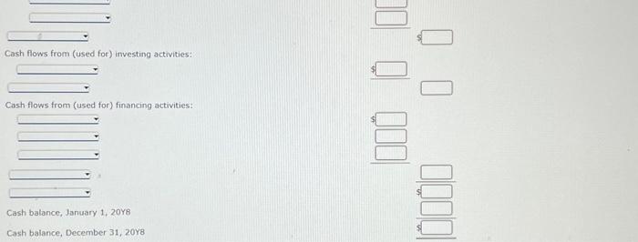 cash outflows, cash payments, decrease in cash, or any negative adjustments Statement