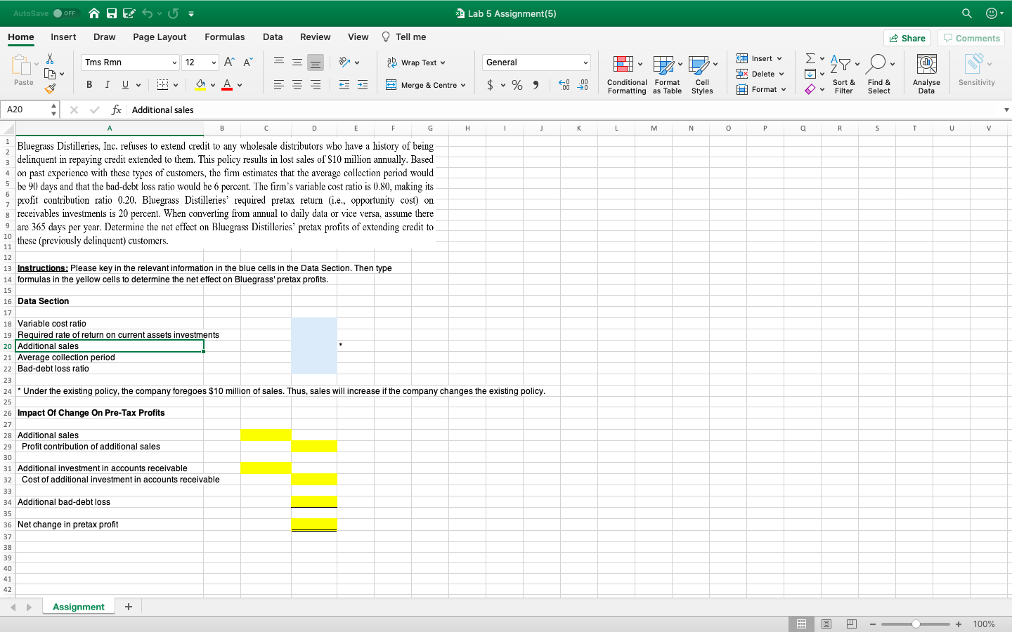 AutoSave OFF HE SU Lab 5 Assignment(5) Home Insert Draw Page