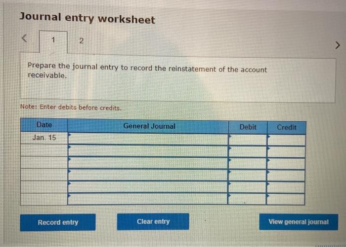  Journal entry worksheet Knowledge Check 01 On December 31, management had