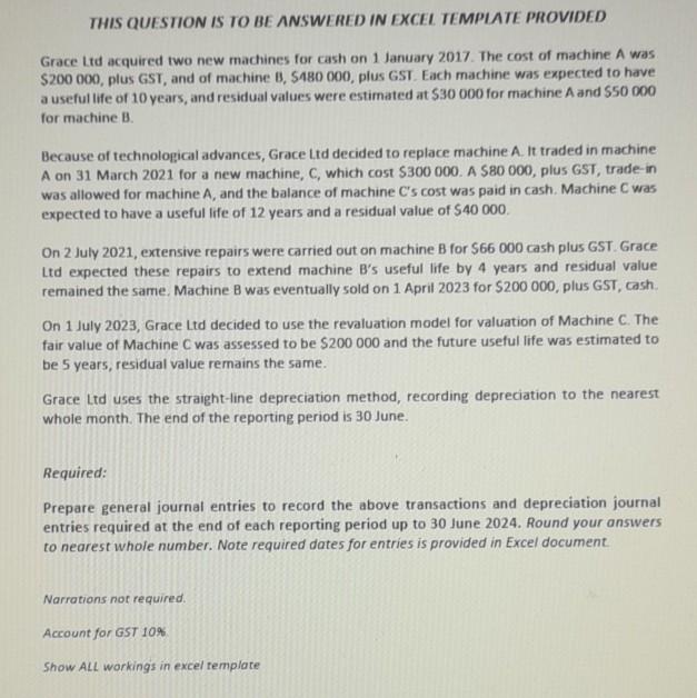 please answer in excel and please answer as soon as possible