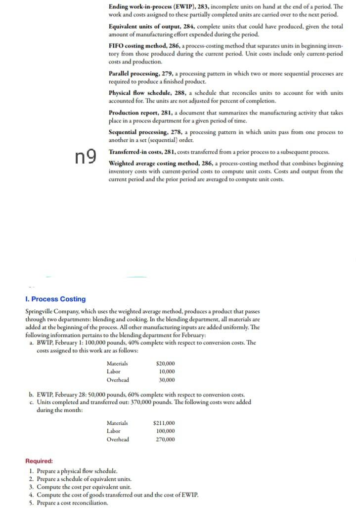  bk Ending work-in-process (EWIP), 283, incomplete units on hand at the