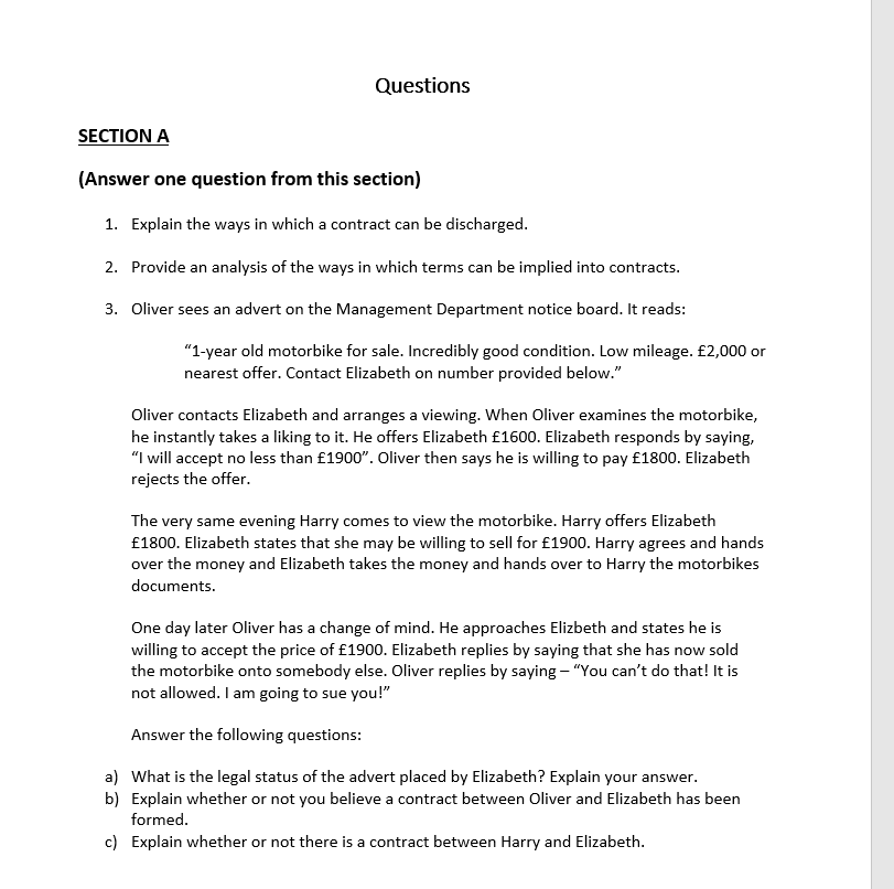  Questions SECTION A (Answer one question from this section) 1. Explain