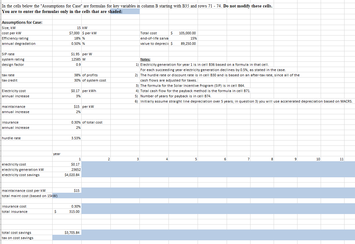 a) Calculate the payback for the project. Interpret the result. b) Name