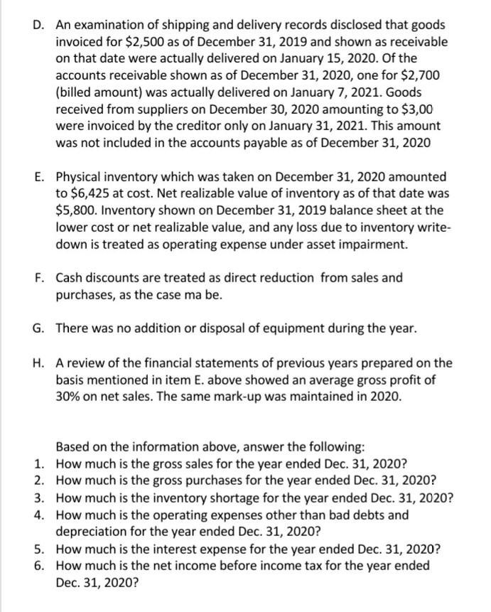 and liability balances of Stuart enterprises, as obtained from the comparative balance