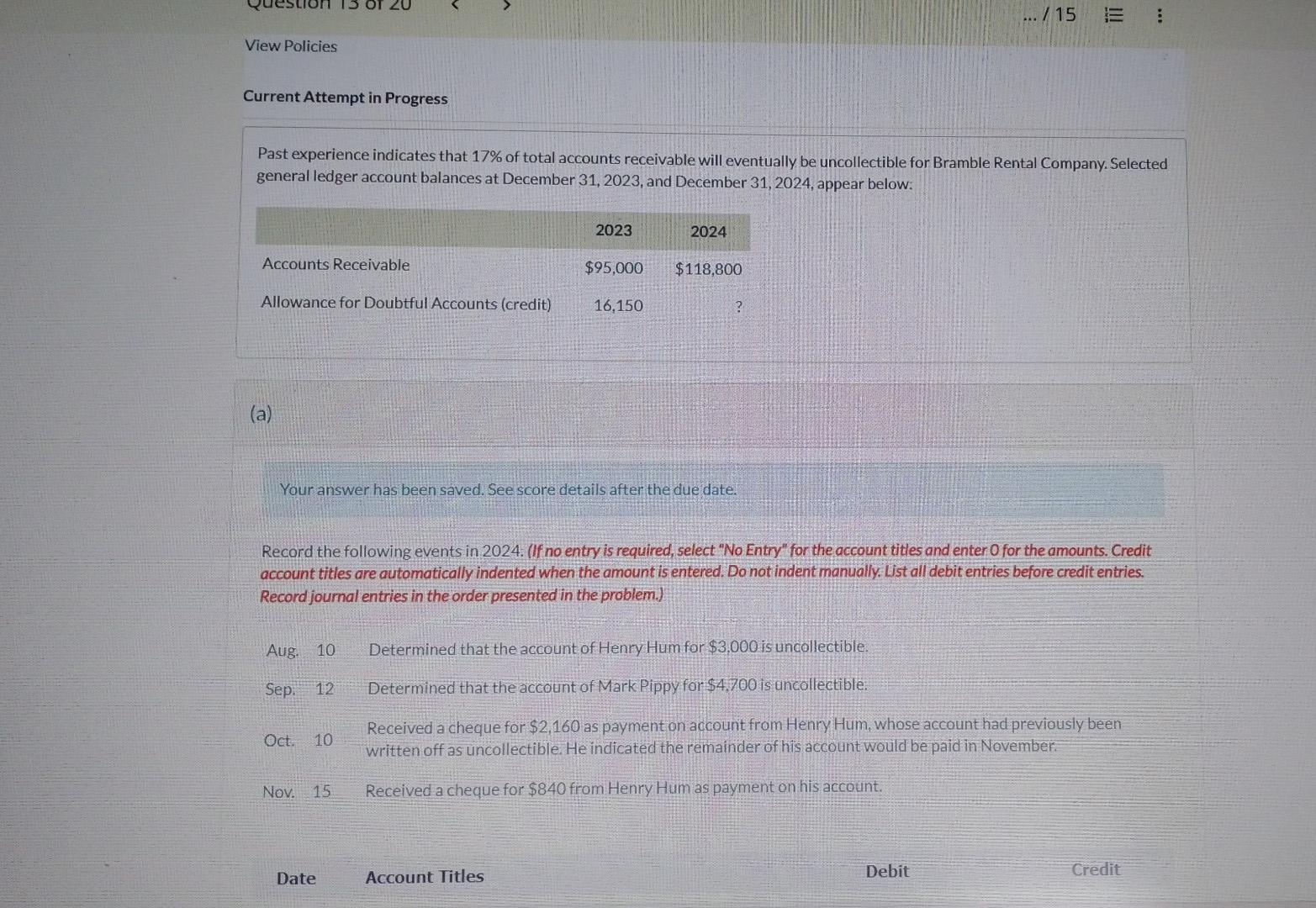  answer please send Current Attempt in Progress Past experience indicates that