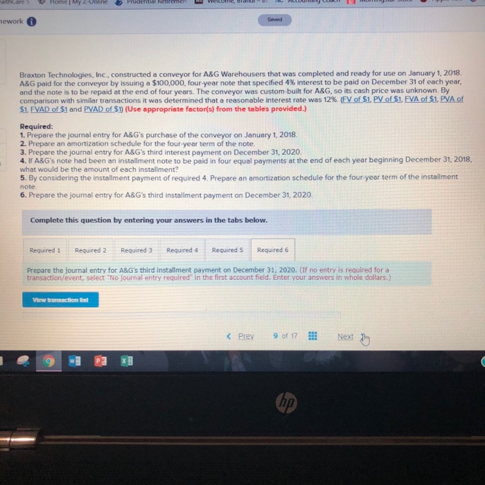  ework Seved Braxton Technologies, Inc., constructed a conveyor for A&G Warehousers