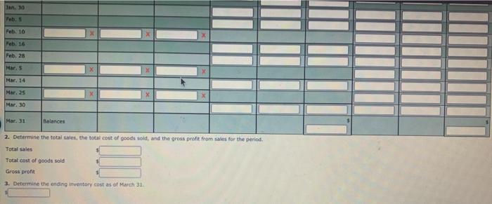 1 Inventory 7,500 $75.00 $562,500 10 Purchase 22,500 85.00 1,912,500 28 Sale