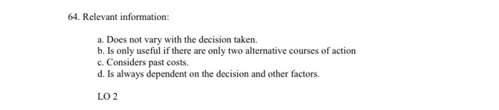 values d. Outlining specific performance objectives LO 1 51. Types of decisions