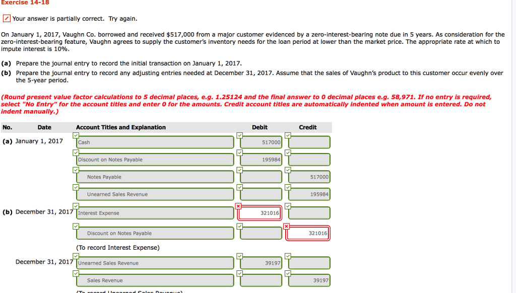 Exercise 14-18 Your answer is partially correct. Try again On January
