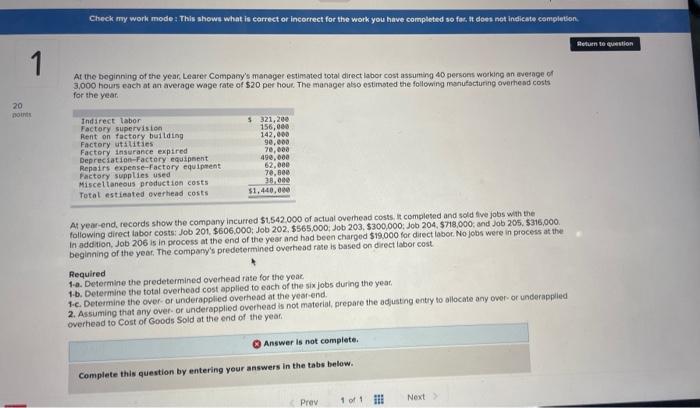  Check my work mode: This shows what is correct or incorrect