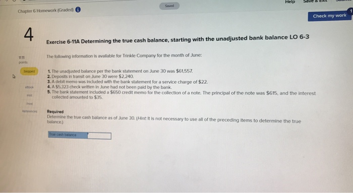  Help Saved Chapter 6 Homework (Graded) @ Check my work 4